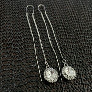 Vintage Rhinestone Dangle Threader Earing 3’in